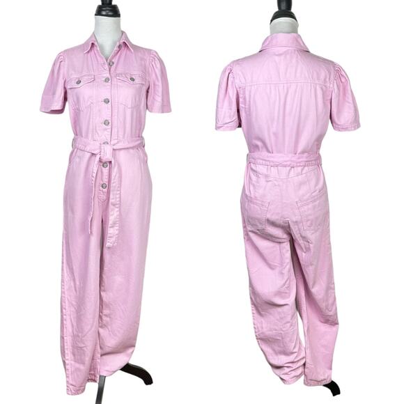 Boyish by HER The Vincent Lilac Pink Denim Utility Coverall Boiler Suit Jumpsuit - Picture 2 of 7